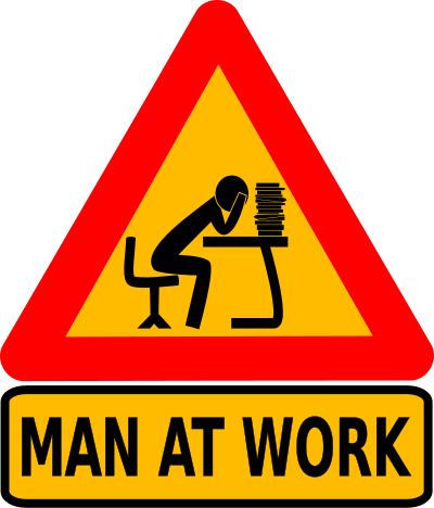 Man at intellectual work clipart