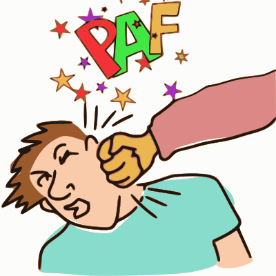 Man being knocked out clipart