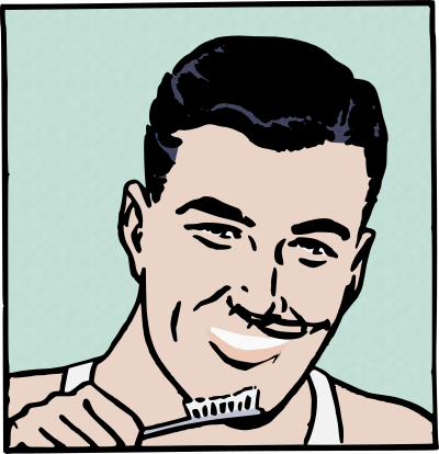 Man Brushes his Teeth clipart