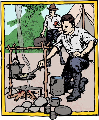 Man Camping - Colour clipart