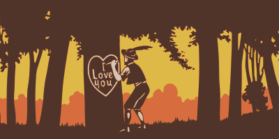 Man Carving a Tree clipart