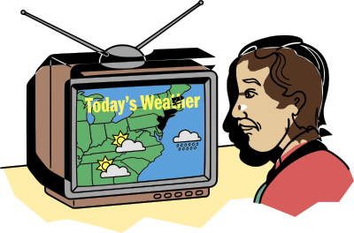 Man Checking the Weather clipart