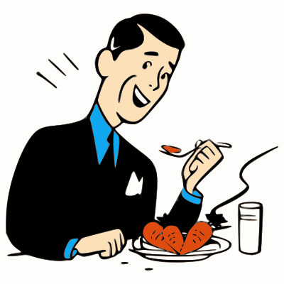 Man eating carrots clipart
