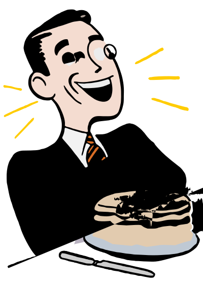 Man Eating Pancakes - Colour Remix clipart