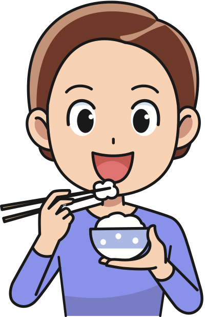 Man Eating Rice clipart