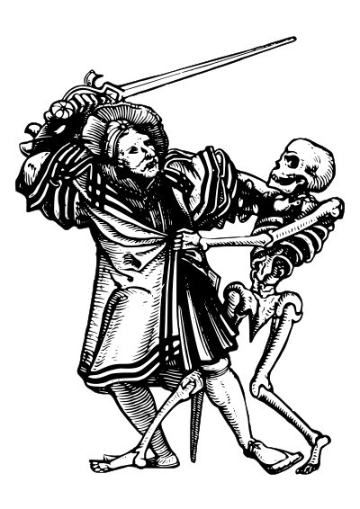 Man fighting death clipart