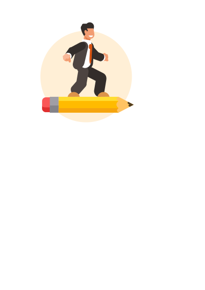 Man flies on a pencil clipart