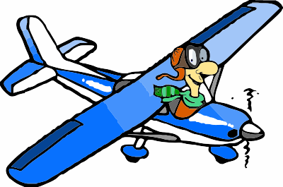 Man flying plane clipart