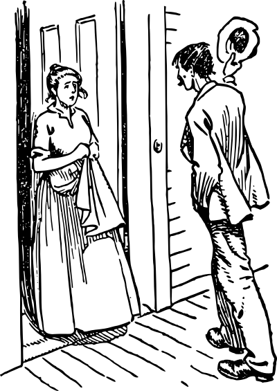 Man Greets a Woman clipart