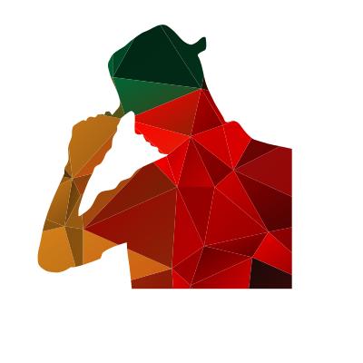 Man hat tip silhouette clipart