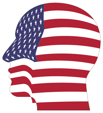 Man Head America Flag With Stroke clipart