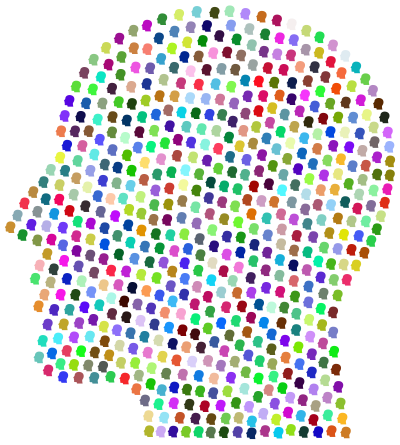 Man Head Silhouette Fractal Prismatic clipart