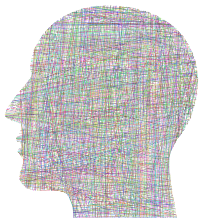 Man Head Silhouette Geometric Lines Prismatic clipart