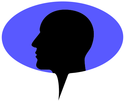 Man Head Silhouette Speech Bubble clipart