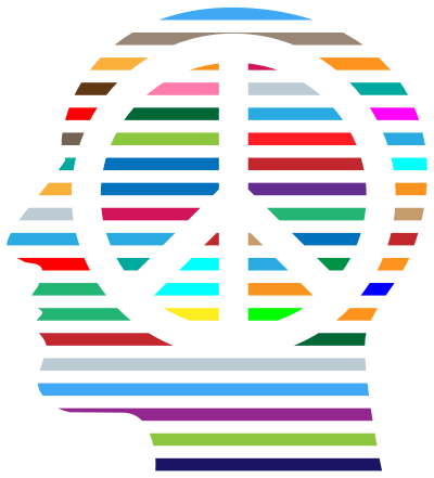 Man Head Striped Peace II Prismatic clipart