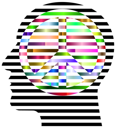 Man Head Striped Peace Prismatic clipart
