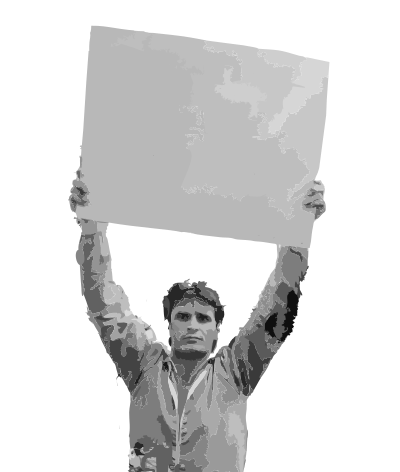 Man Holding a Blank Sign clipart
