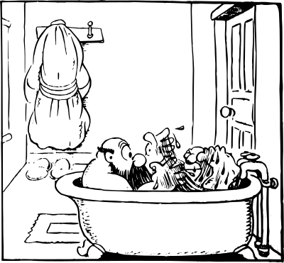 Man in a Bathtub clipart