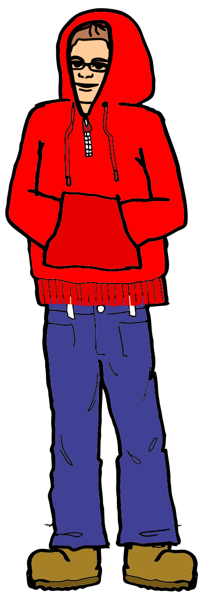 Man in a Red Hoodie clipart