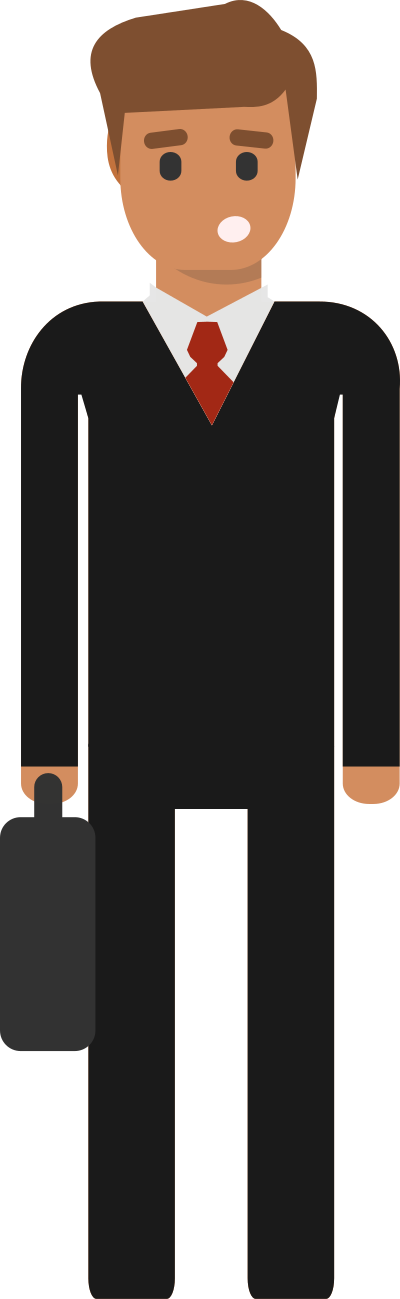 Man in a suit with a briefcase clipart