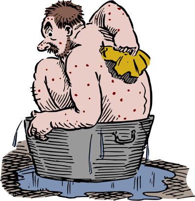Man in a Tub Takes a Bath - Colour Remix clipart