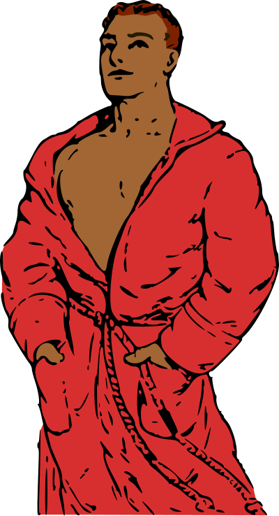 Man in Bathrobe 2 clipart