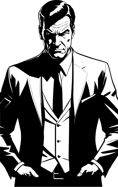 Man in black clipart