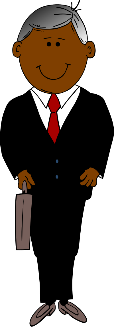 Man in black suit clipart