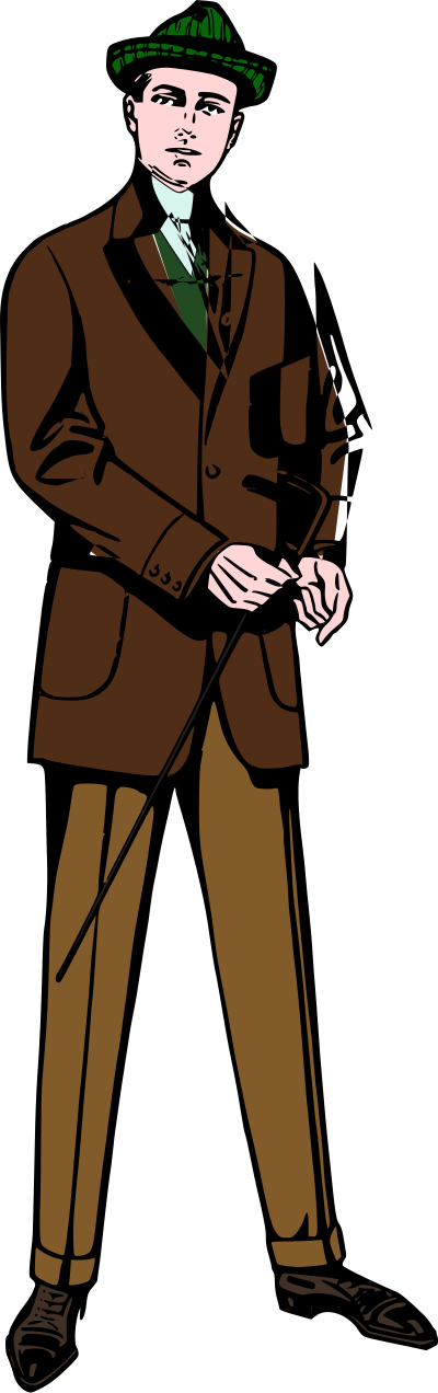 Man in brown/green suit clipart