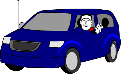 Man in car clipart
