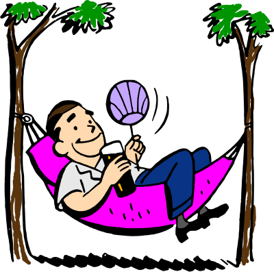 Man in hammock (colored) clipart