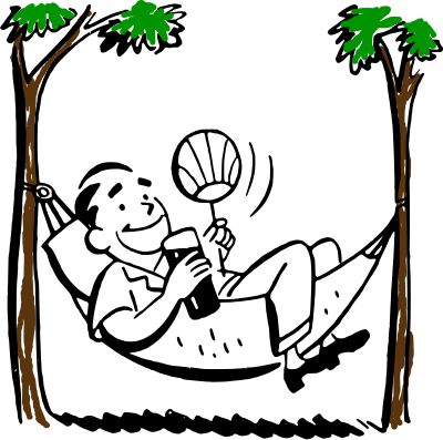 Man in hammock (partial color) clipart
