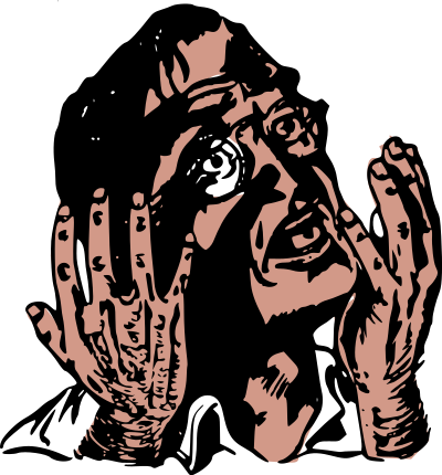 Man in horror clipart