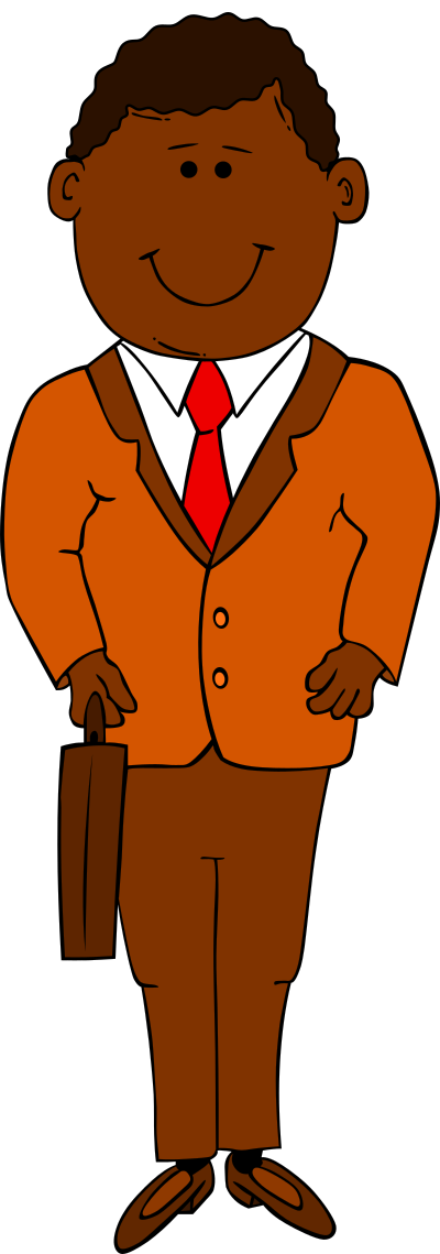 Man in Suit who enjoys the coffee at Cotonou and Casablanca and who does not mind the coffee at Frankfurt nor New York clipart