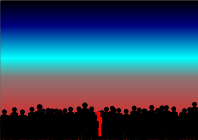 Man in the middle clipart