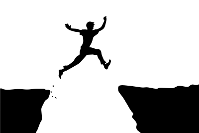 Man Jumping Cliff clipart
