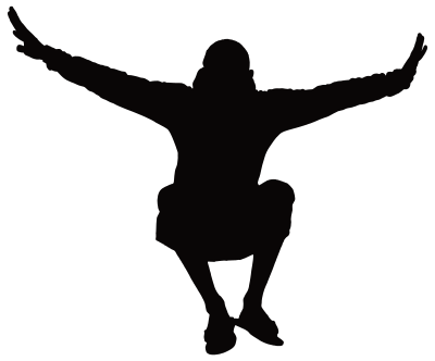 Man Jumping Silhouette clipart