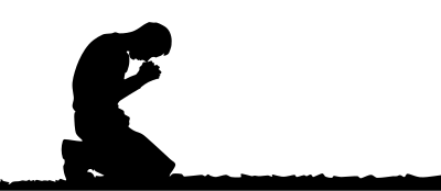 Man Kneeling In Prayer Silhouette clipart