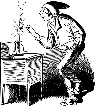 Man Lights a Candle clipart