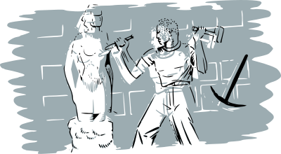 Man Making a Sculpture clipart