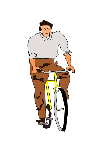Man on a Bike clipart