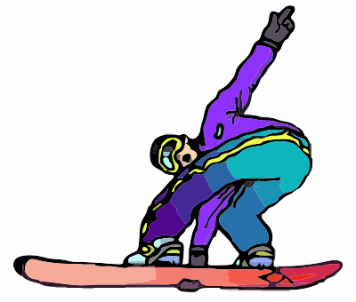 Man on a Snowboard clipart