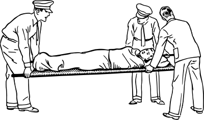 Man on a stretcher clipart