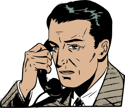 Man on phone clipart
