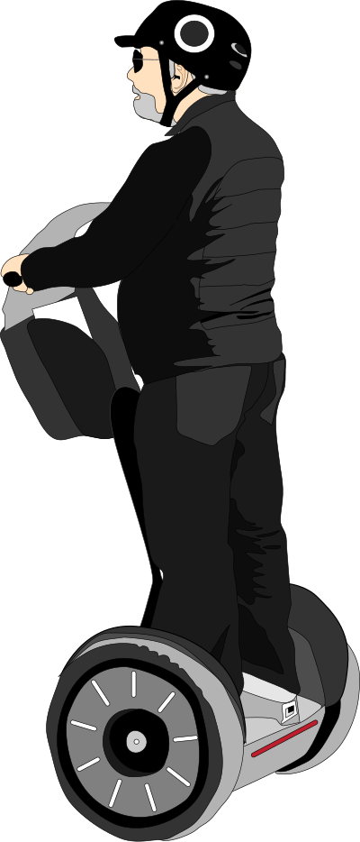 Man on segway clipart