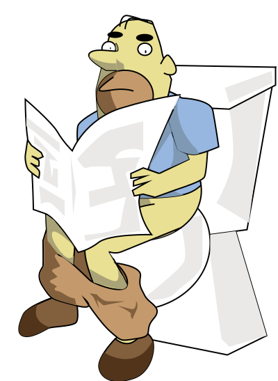 Man on Toilet clipart