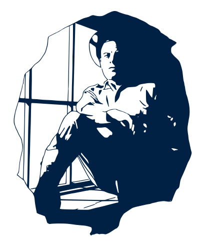 Man Outlined in a Window clipart