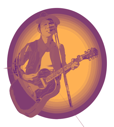 Man Playing a Guitar clipart