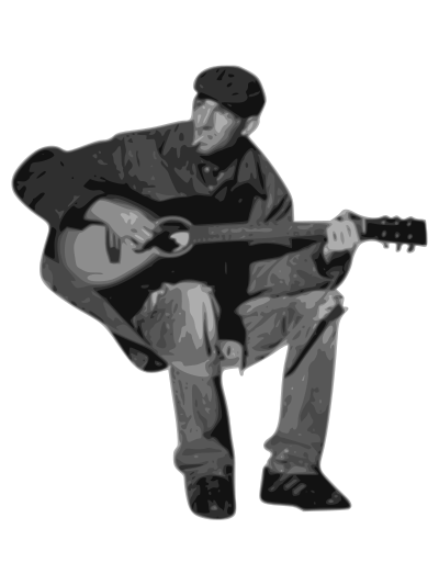Man playing guitar clipart