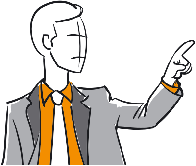 Man pointing clipart